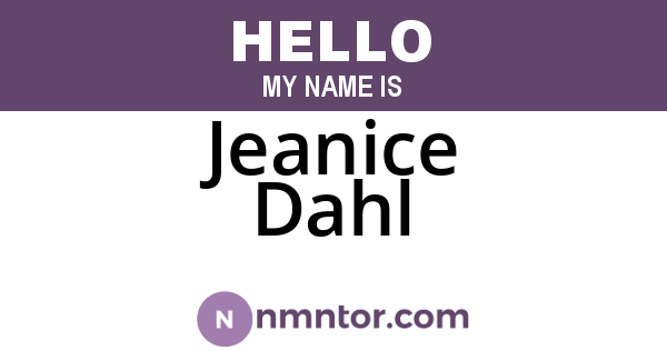 Jeanice Dahl