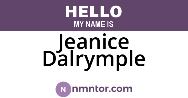 Jeanice Dalrymple