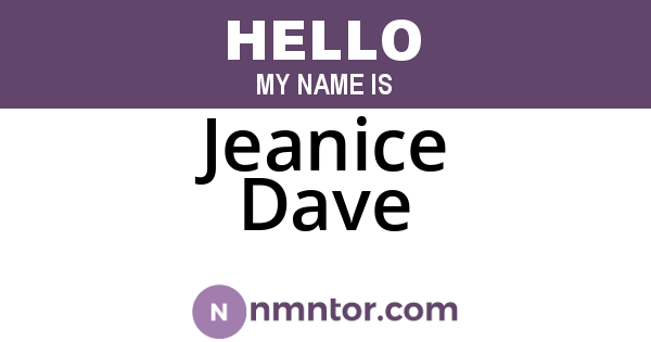 Jeanice Dave