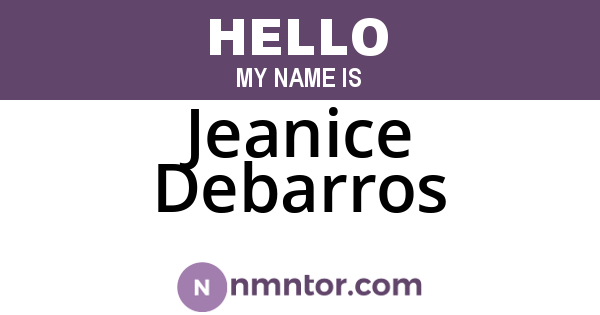 Jeanice Debarros