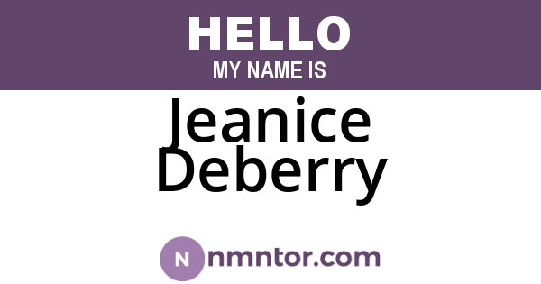 Jeanice Deberry