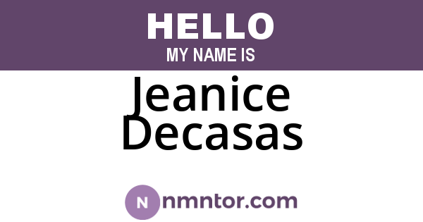 Jeanice Decasas