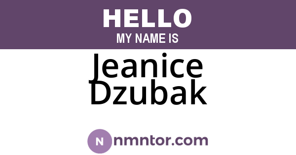 Jeanice Dzubak