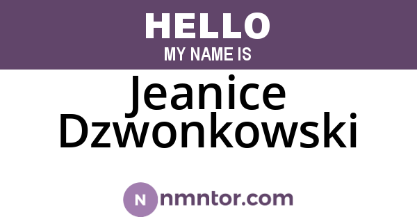 Jeanice Dzwonkowski