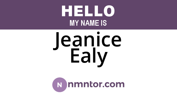 Jeanice Ealy