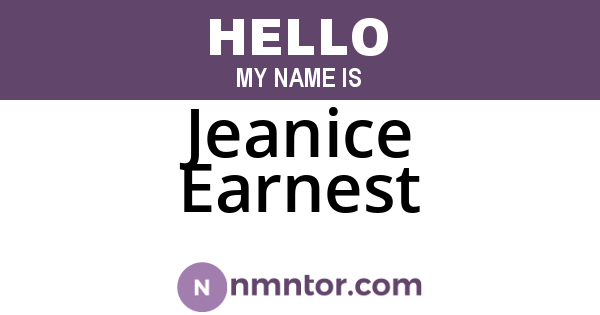 Jeanice Earnest