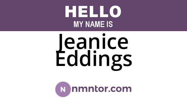 Jeanice Eddings