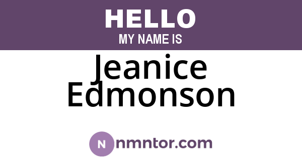 Jeanice Edmonson