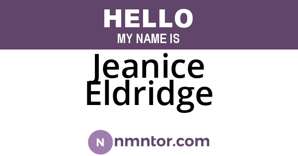 Jeanice Eldridge