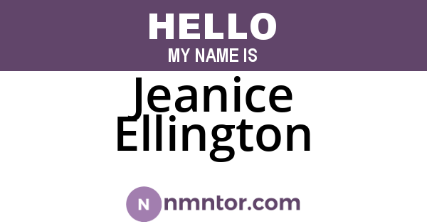 Jeanice Ellington