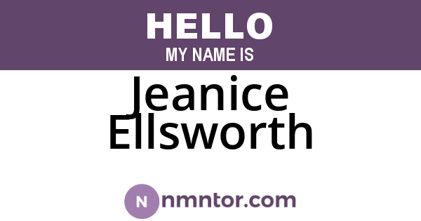 Jeanice Ellsworth