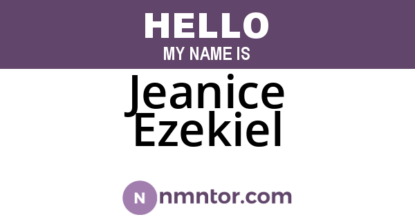 Jeanice Ezekiel