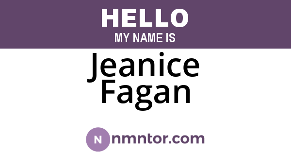 Jeanice Fagan