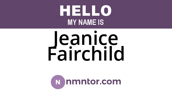 Jeanice Fairchild
