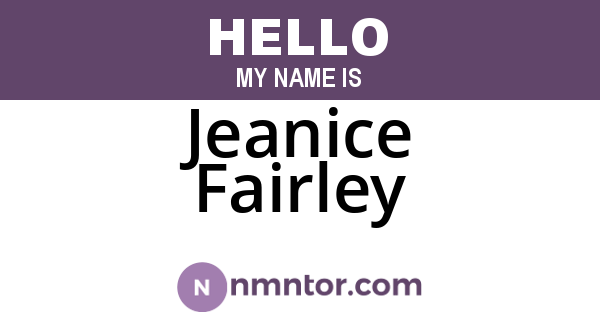 Jeanice Fairley