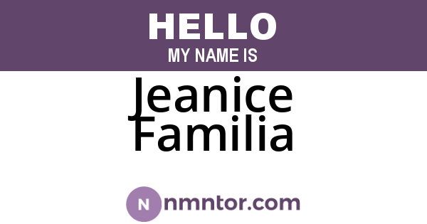 Jeanice Familia