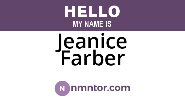 Jeanice Farber
