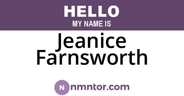 Jeanice Farnsworth