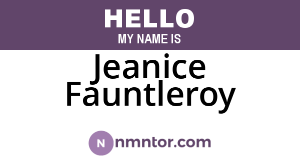 Jeanice Fauntleroy