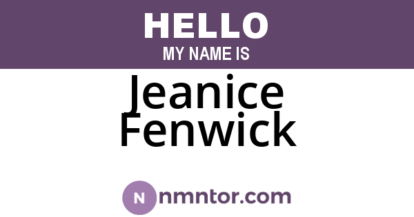 Jeanice Fenwick