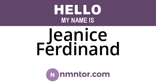 Jeanice Ferdinand