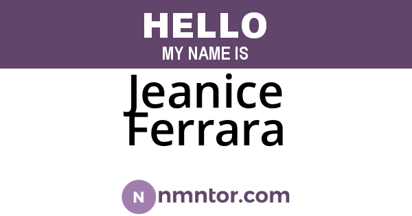 Jeanice Ferrara