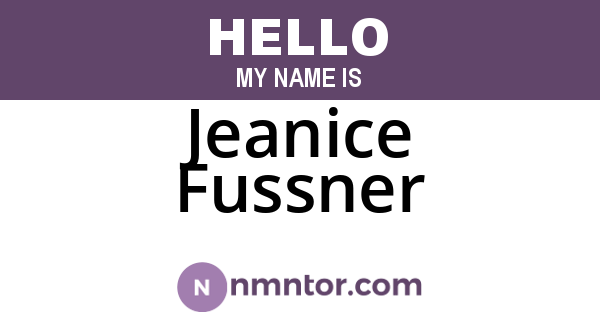 Jeanice Fussner