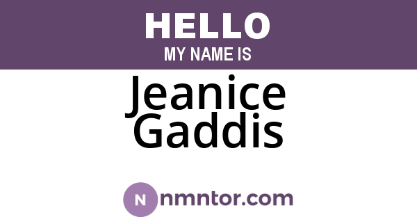 Jeanice Gaddis