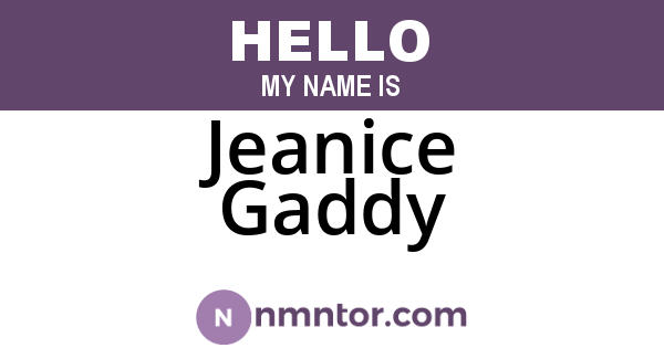 Jeanice Gaddy