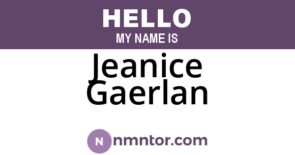Jeanice Gaerlan