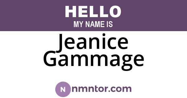 Jeanice Gammage