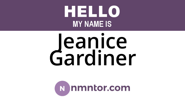 Jeanice Gardiner
