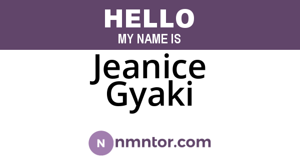Jeanice Gyaki