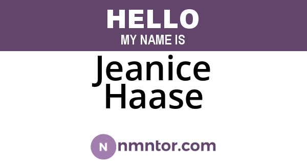 Jeanice Haase