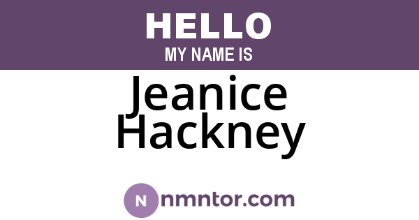 Jeanice Hackney