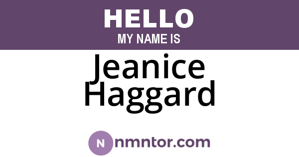 Jeanice Haggard