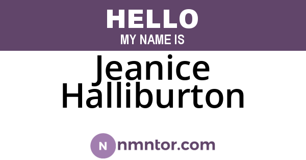 Jeanice Halliburton