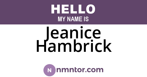 Jeanice Hambrick