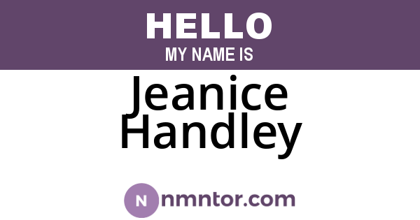 Jeanice Handley