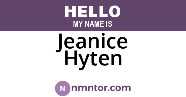Jeanice Hyten