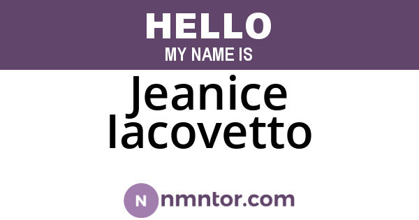 Jeanice Iacovetto
