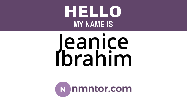 Jeanice Ibrahim