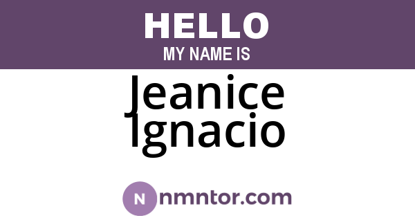 Jeanice Ignacio