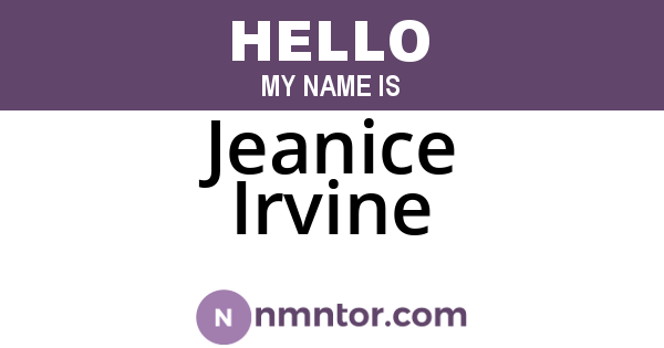 Jeanice Irvine