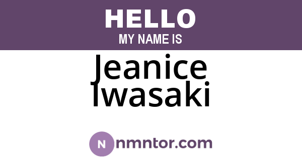 Jeanice Iwasaki