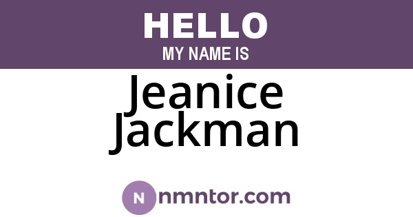 Jeanice Jackman