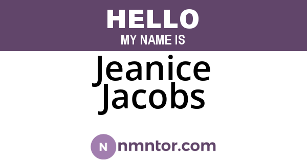 Jeanice Jacobs