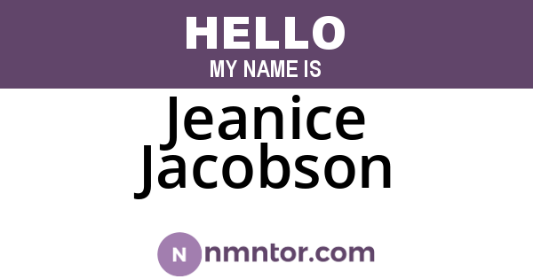 Jeanice Jacobson