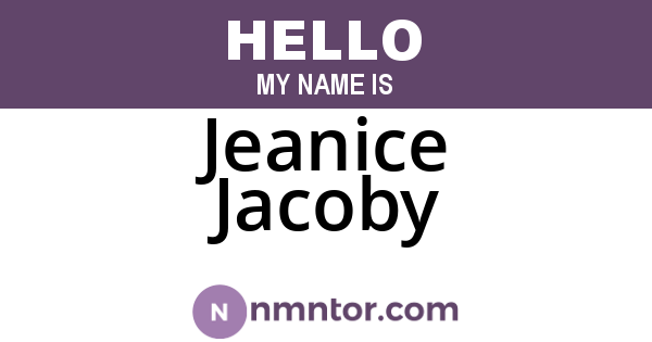 Jeanice Jacoby