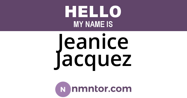 Jeanice Jacquez